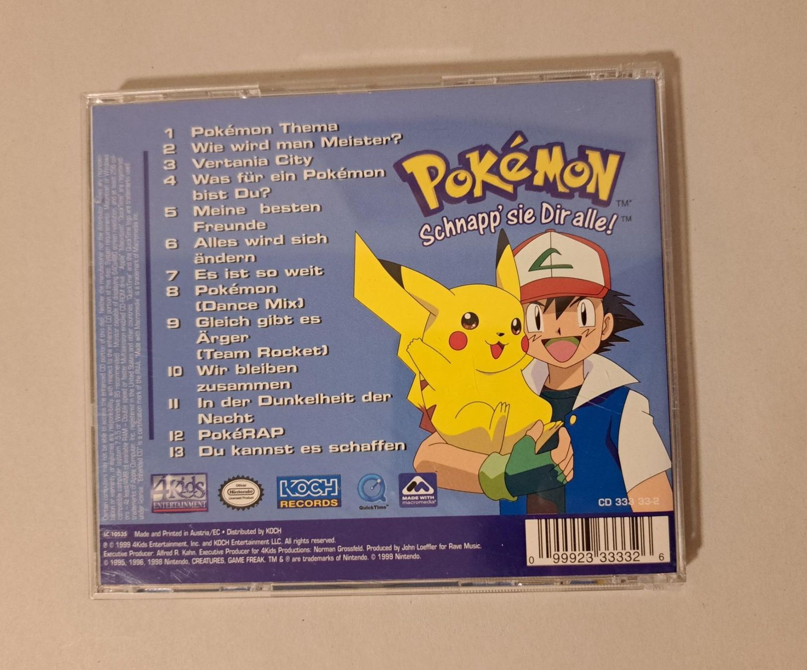 CD: Pokémon - Schnapp' Sie Dir Alle! CD Koch-Records, 1999 – Usato da Basel venduto da Patiscat 2
