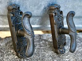 FENSTERGRIFFE antik GUSSEISEN Jugendstil AB 161A DEP franz 2