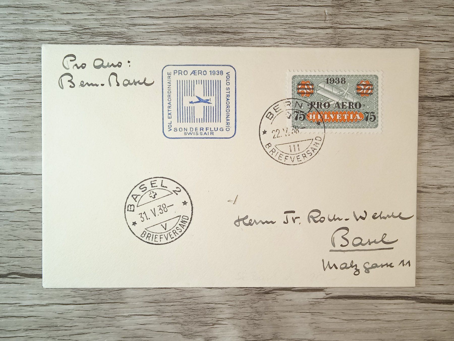 Tutti i francobolli: TR54 Enveloppe + Timbre Suisse 1938 – Usato da Cousset venduto da Patrick_Collections