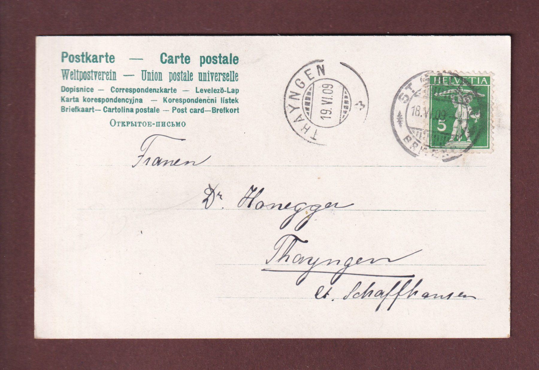 Cartoline postali: ST. GALLEN - Marktplatz - 1909 – Usato da Pully venduto da nicecards 1
