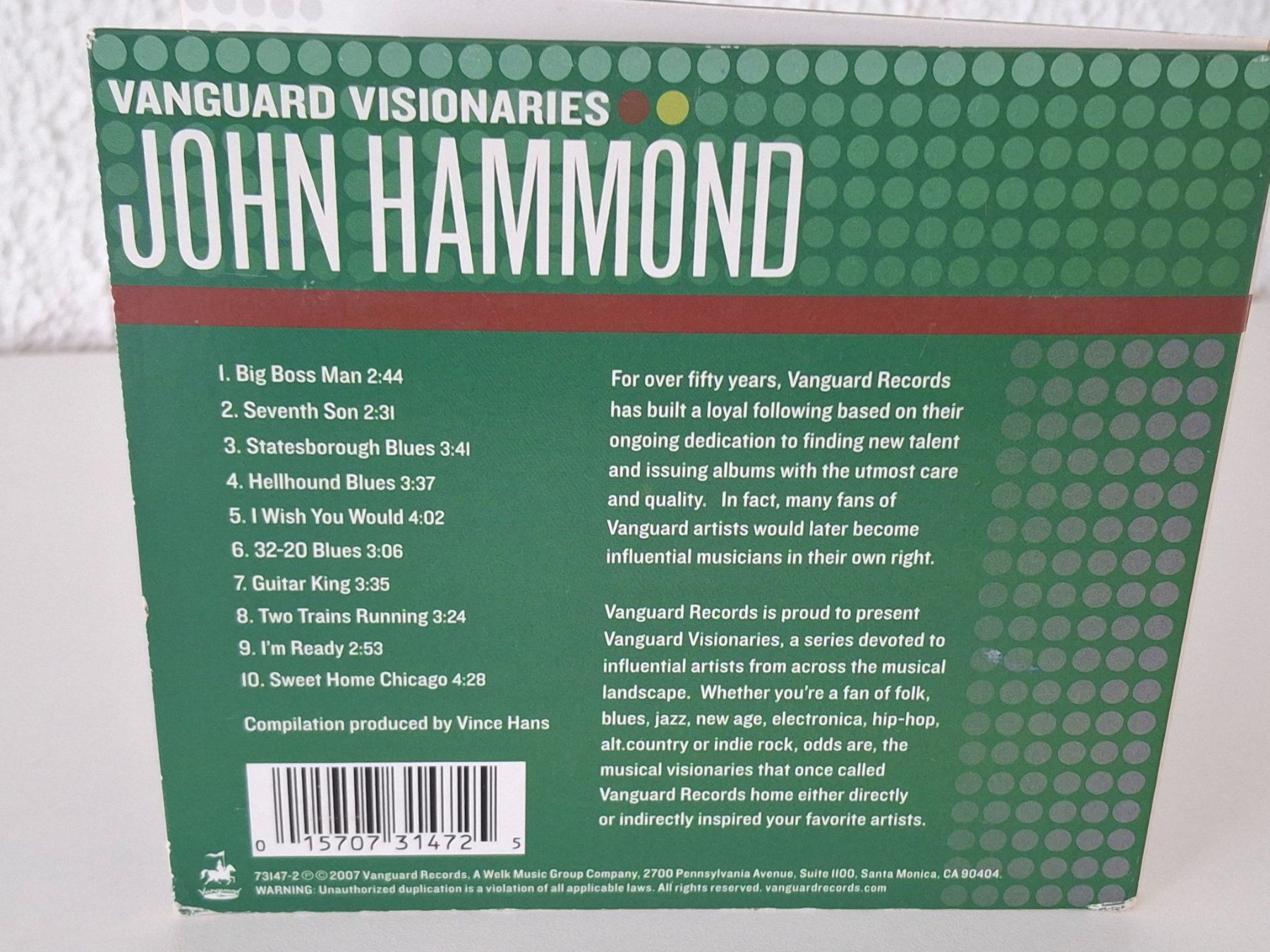 CDs: CD John Hammond - Vanguard Visionaries , Blues, herrlich – D'occasion à Aarberg par Jackup1 1