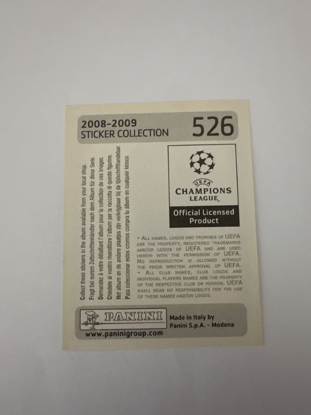 Panini Carte collezionabili: Panini UEFA Champions League 2008-2009 - Nr. 526 – Usato da Sulz AG venduto da DealWerk 1