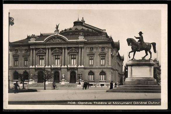Ansichtskarten: Genève, Théâtre et Monument Général – Gebraucht aus Berlin von bartko-reher