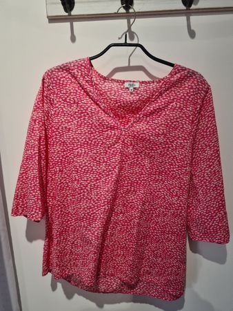 Nulu Bluse Gr. 40, Sommer-Look, Top Zustand, Pink/Weiss