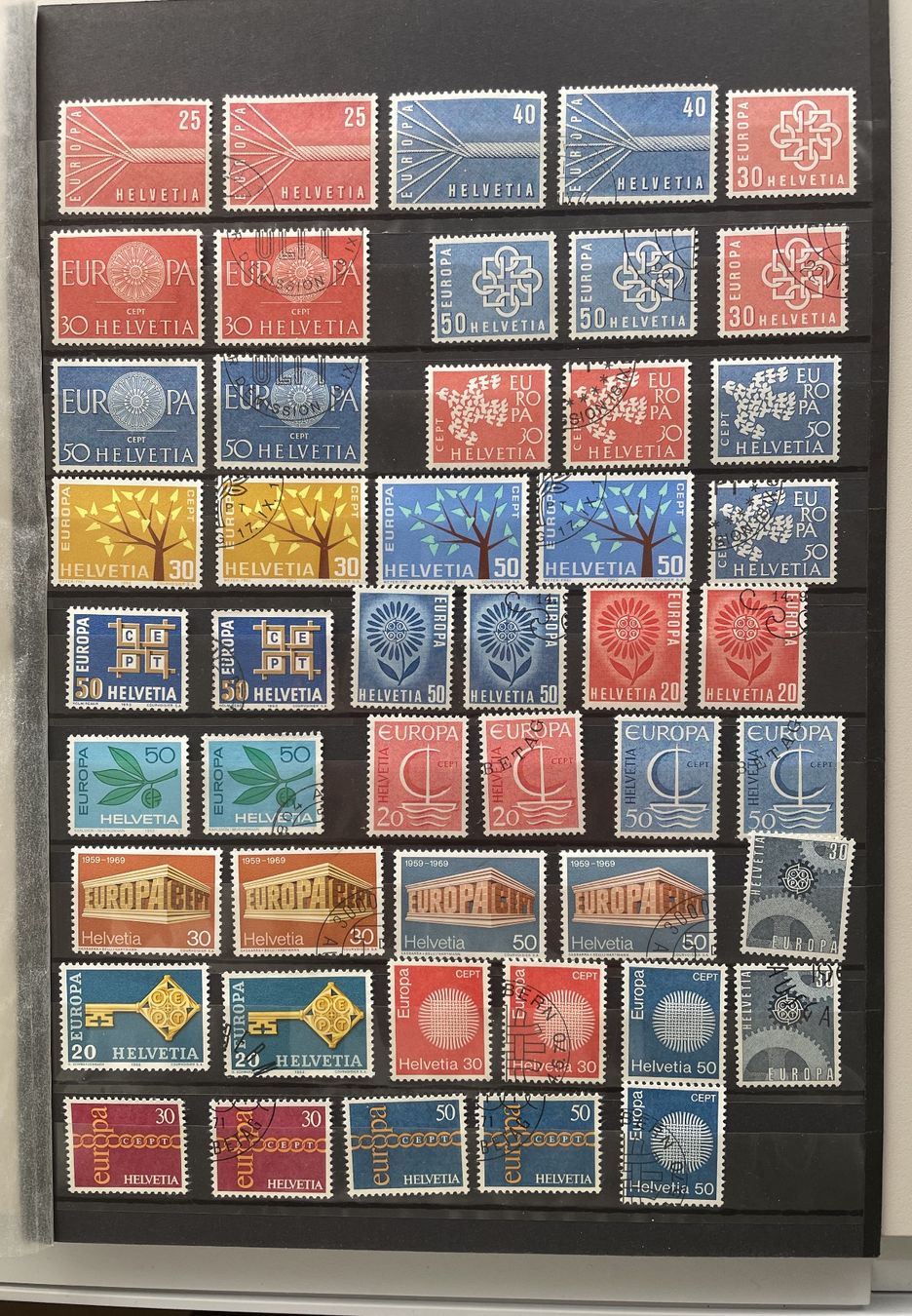 Alle Briefmarken: Europamarken Schweiz 1957-2001 – Gebraucht aus Winterthur von Akatamaran
