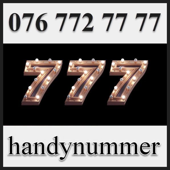 Handynummer, Telefonnummer, VIP Nummer, 076 772 77 77