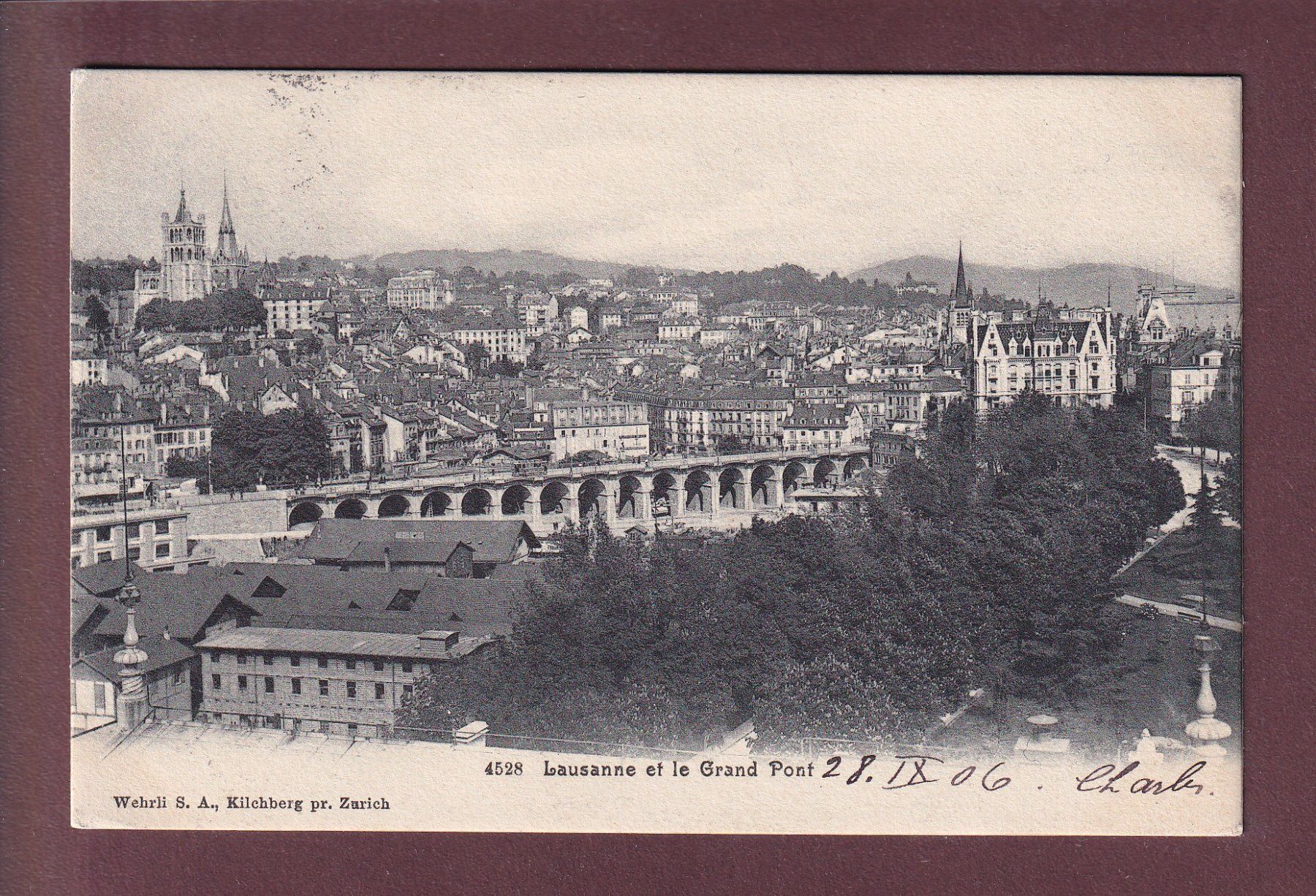 Ansichtskarten: LAUSANNE - Grand Pont - 1906 – Gebraucht aus Pully von nicecards