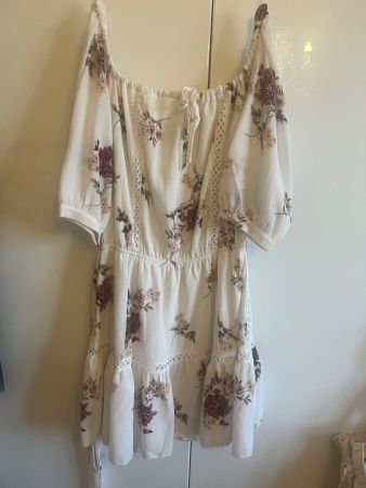 Carmenkleid Bohokleid ecru floral