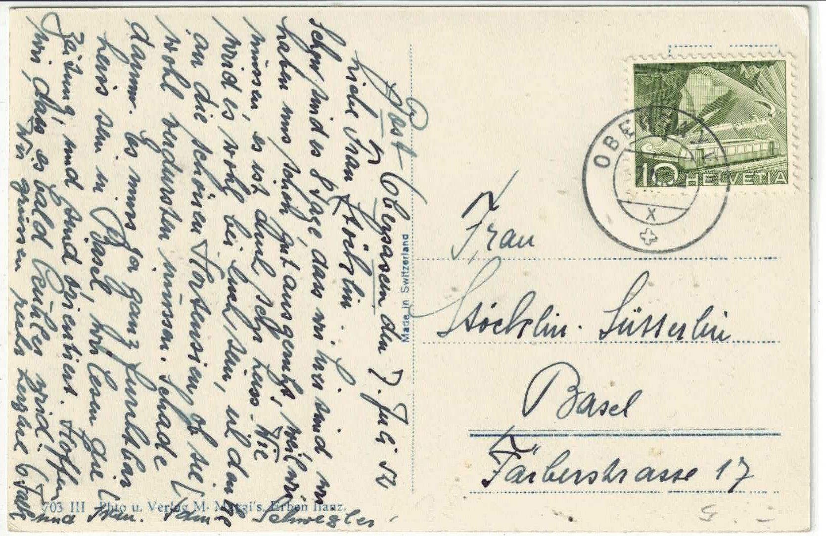 Ansichtskarten: Obersaxen - Generalansicht – Gebraucht aus Ettingen von Kartenplanet 1