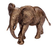 Skulptur Elefant aus Bronze & Kunstharz Tierfigur Afrika