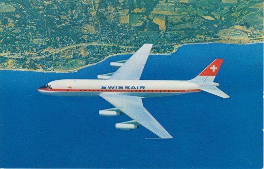 Cartoline postali: Douglas Dc-8, Swissair – Usato da Zuerich venduto da OceanLinerPostcards
