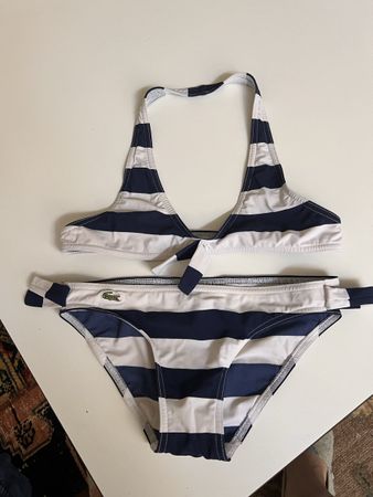 Bikini Lacoste, Gr. 8/10, blau weiss gestreift 