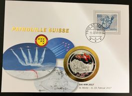 Patrouille Suisse  Numisbrief versilberte Medaille 2017