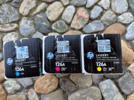 HP original 126A cyan magenta yellow