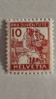 Timbre Pro Juventute 10 Helvetia rouge non oblitéré