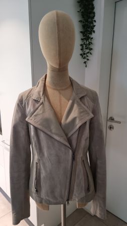 Street one Jacke beige echt Leder/Stoff/ 38🌼🌷.