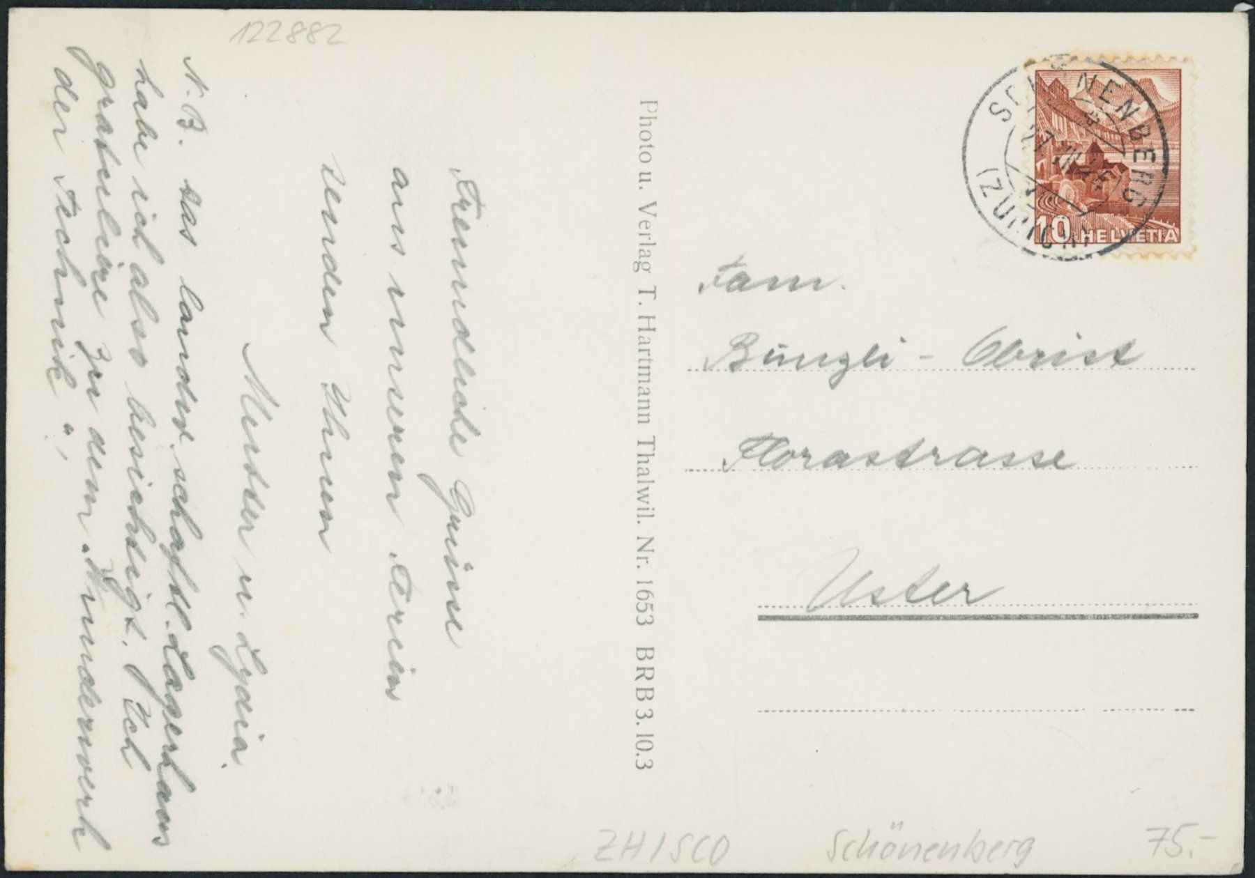 Cartoline postali: ZH Schönenberg – Usato da Schindellegi venduto da leecollect 1
