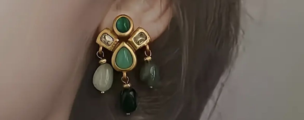 Boucles d'oreille: Statement  Ohrringe mit grünen Steinen – Neuf avec emballage d'origine à Saanen par SoniaMichaela 1