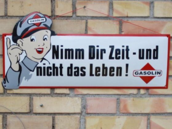 Insegne: GASOLIN EMAIL SCHILD 64 cm. EMAILSCHILD – Usato da Wauwil venduto da Pneuedy 1