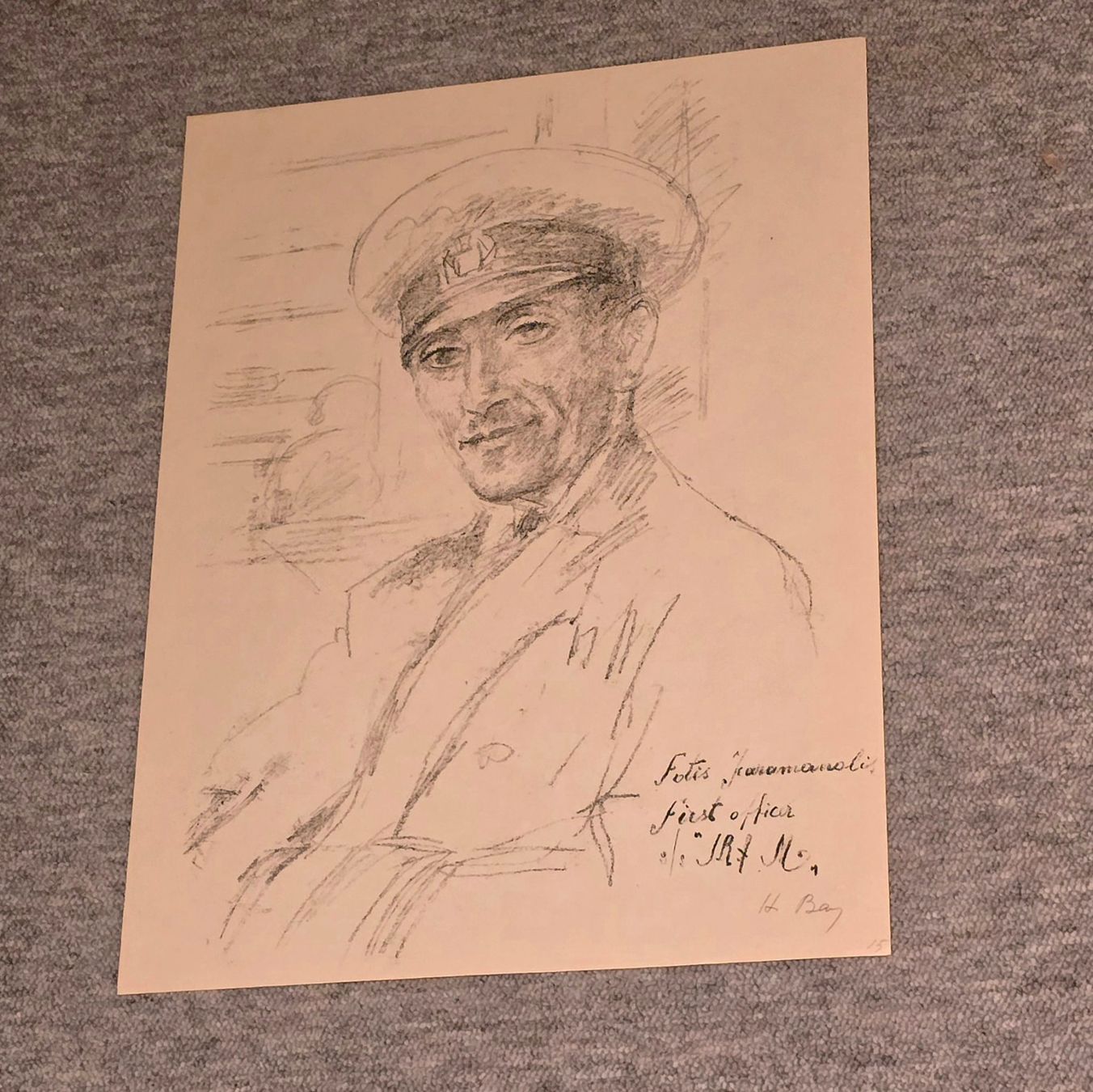 Grafica & Litografie: Hanni Bay  - Handsignierte Lithografie "First Officer S.S.M" – Usato da Reinach BL venduto da Pendling 4