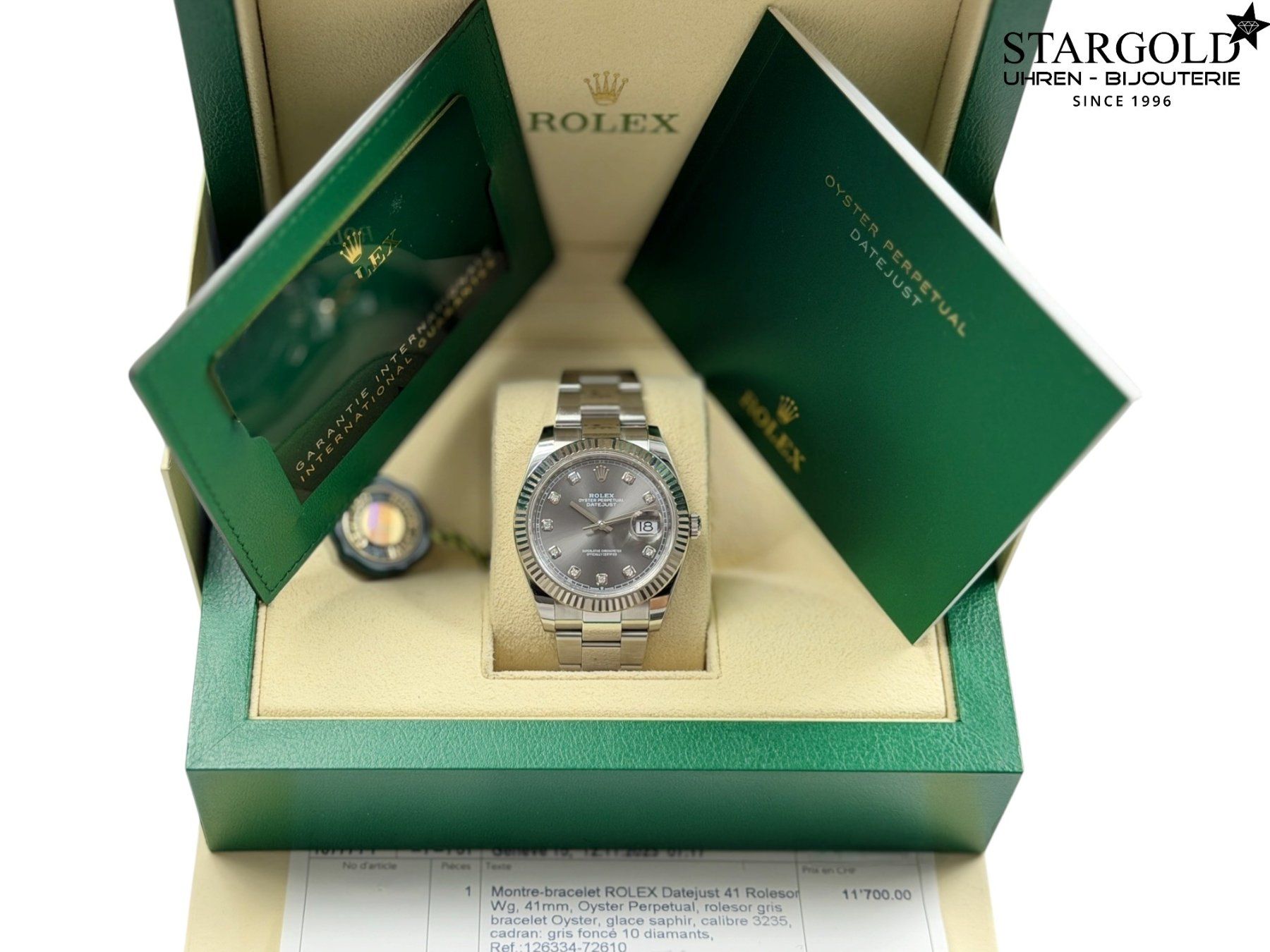 Rolex Orologi: Rolex Datejust 41 mit Diamanten - 126334 – Usato da Zürich venduto da Stargold-Uhren 1