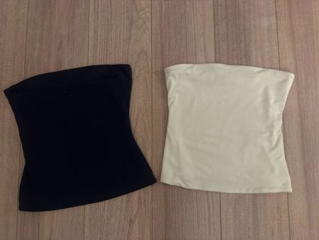 2 Stk. BERSHKA Bandeau's weiss und dunkelblau Gr. S