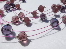 Kette / Collier, Glaskugeln, Länge 43cm