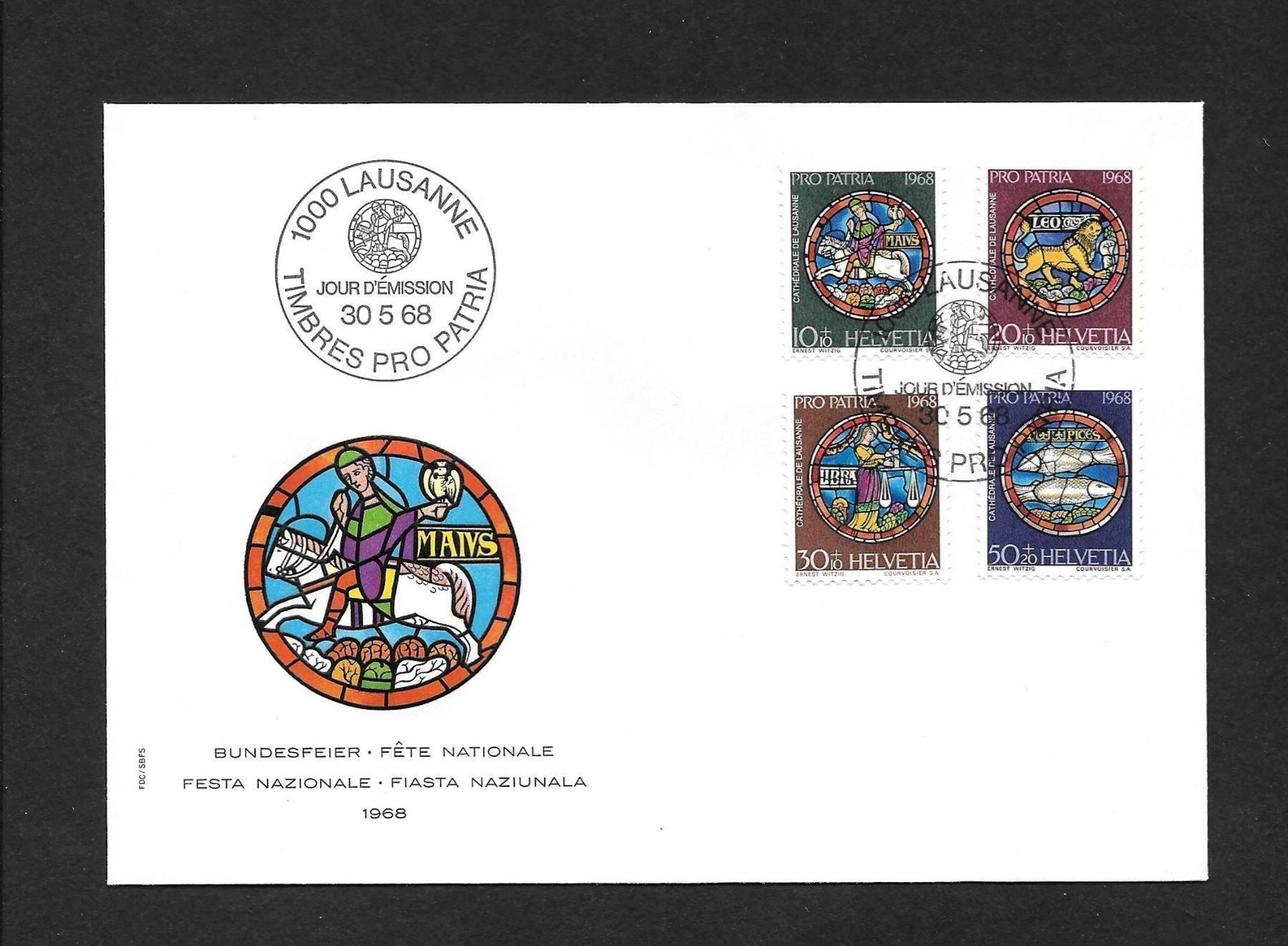 Tutti i francobolli: FDC Pro Patria Serie 1968; B138-B141 – Nuovo (secondo la descrizione) da Olten venduto da clotaldi