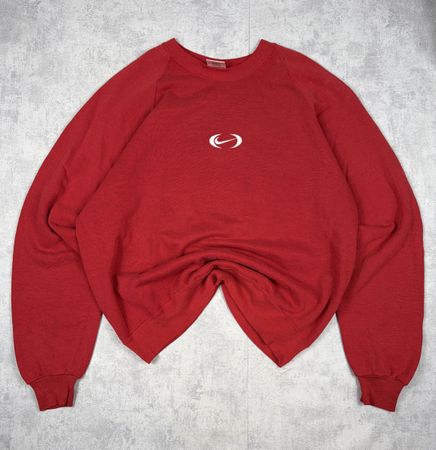 Sweat Nike Vintage 90s - Logo Central Oval Swoosh - Rouge XL