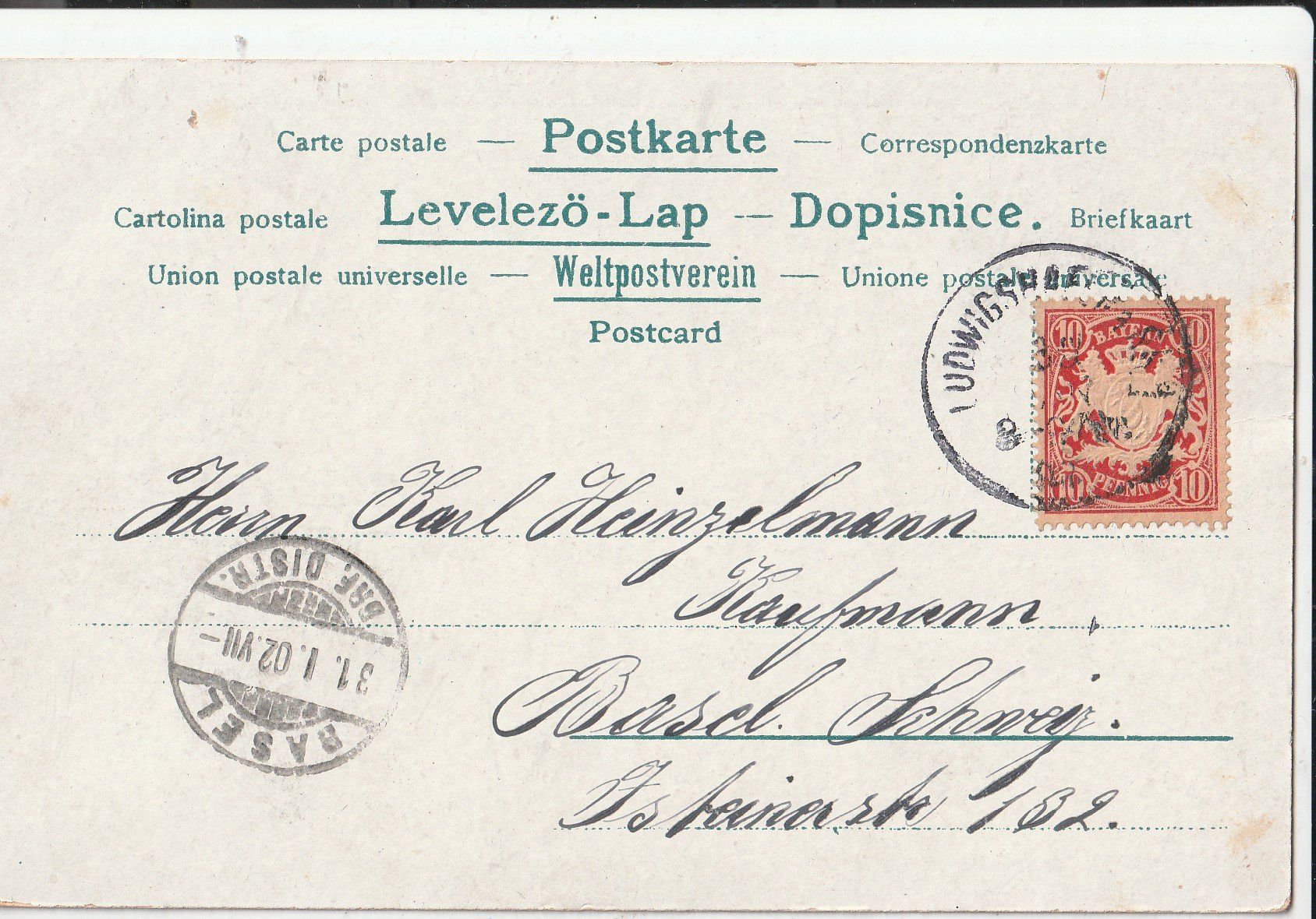 Cartoline postali: Manheim  Hafen – Usato da Lumbrein venduto da made02 1
