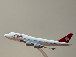 *X017 Hochwertig: Swissair Jumbo, aus Metall