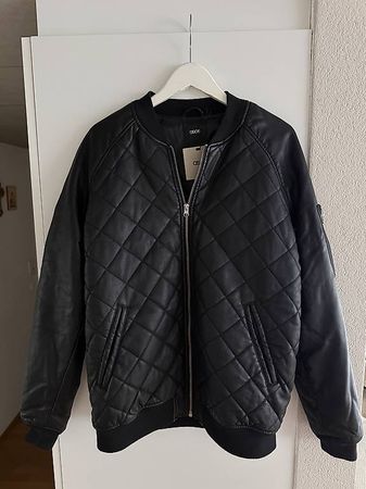 Asos Kunst Lederjacke Schwarz Neu L