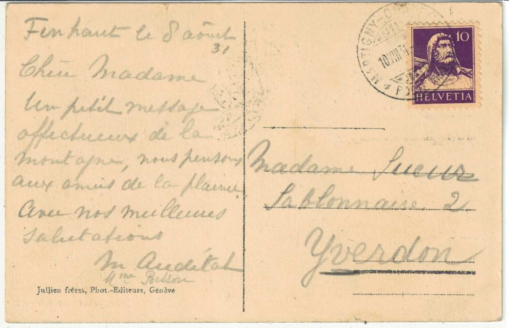Cartoline postali: Finhaut - Vue generale – Usato da Ettingen venduto da Kartenplanet 1