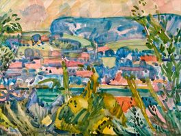 Max Brunner – Grossformatiges Aquarell-Bild - Unikat