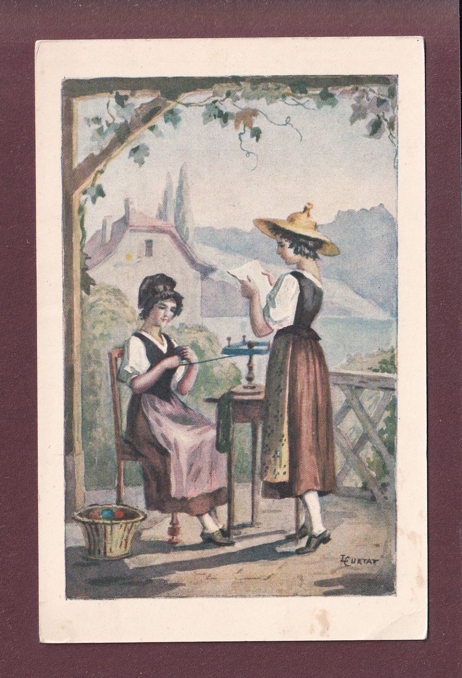 Cartoline postali: VAUD - Costume - L. Curtat // pli d'angle // – Usato da Pully venduto da nicecards