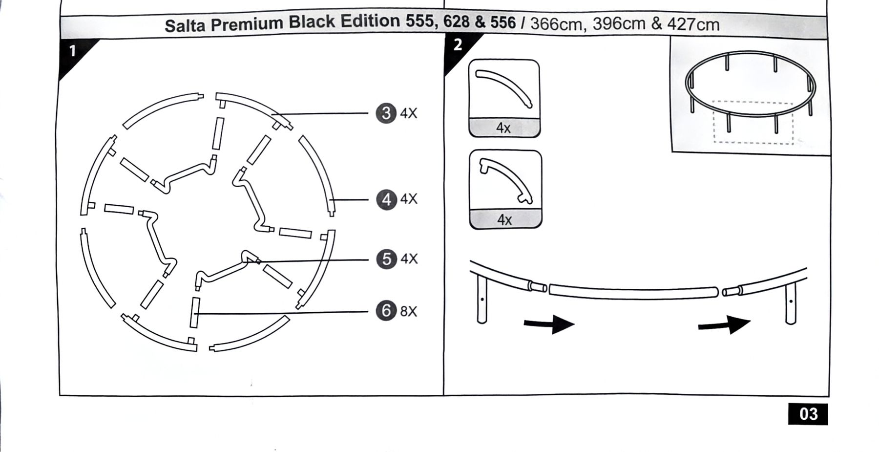 Salta Trampoline: Trampoline with safety net, used, black – Gebraucht aus Stallikon von tim079 5