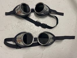 Steampunk Brille silber schwarz  Stück gebraucht