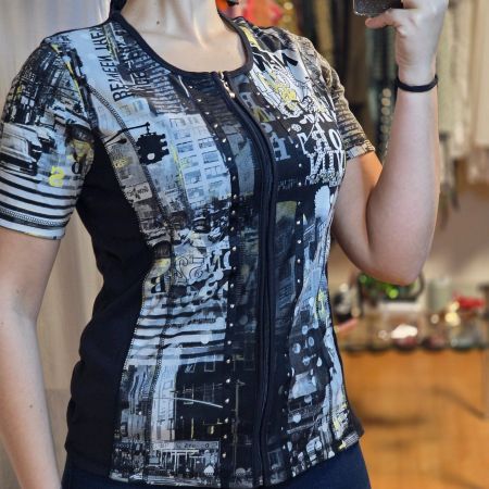 Canda C&A Bluse Gr. 38 mit Reißverschluss