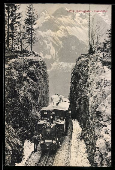 Cartoline postali: AK Brünigbahn, Passhöhe – Usato da Berlin venduto da bartko-reher