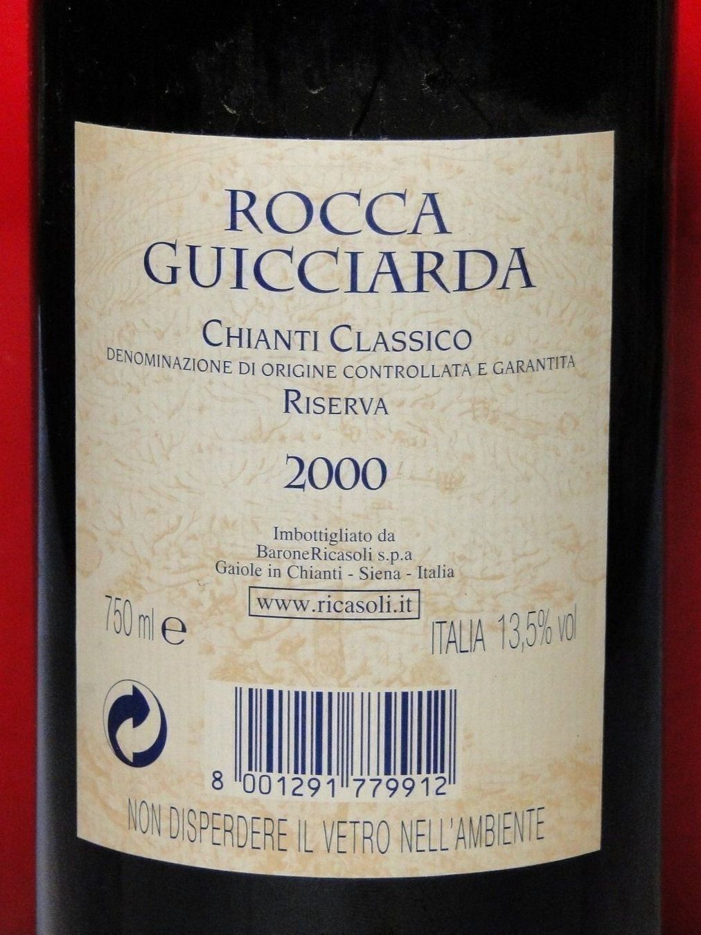 Vino: Chianti Rocca Barone Ricasoli 2000er – Nuovo (secondo la descrizione) da Emmenbrücke venduto da Ulisse-22 3