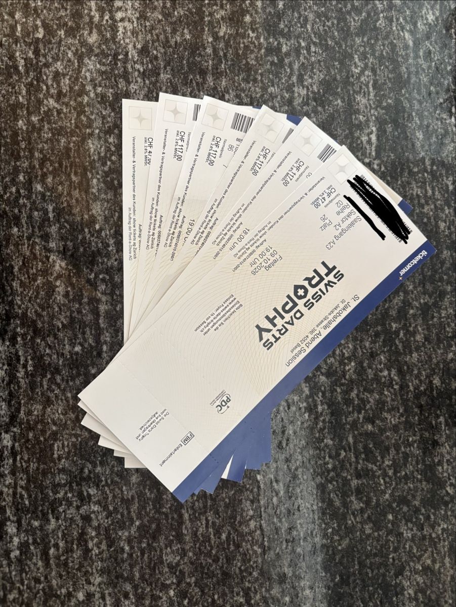 Freccette: Swiss Darts Trophy Tickets – Nuovo (secondo la descrizione) da herzogenbuchsee venduto da mel_fs6h