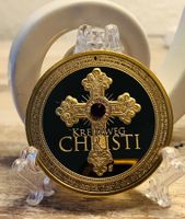 vergoldete Medaille „Kreuzweg Christi“ mit Swarovski 2016
