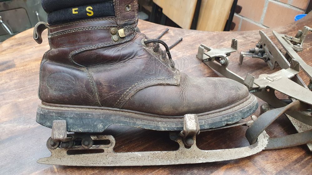 Patins à Glace Anciens En Bois Et Métal - Décoration De Noël, Occasion, Allemagne