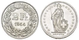 Schweiz 1944 2 Franken Abart