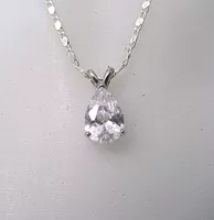 Tolle Silberkette mit 2,5 ct Tropfen-Anhänger 45 cm  Schön!