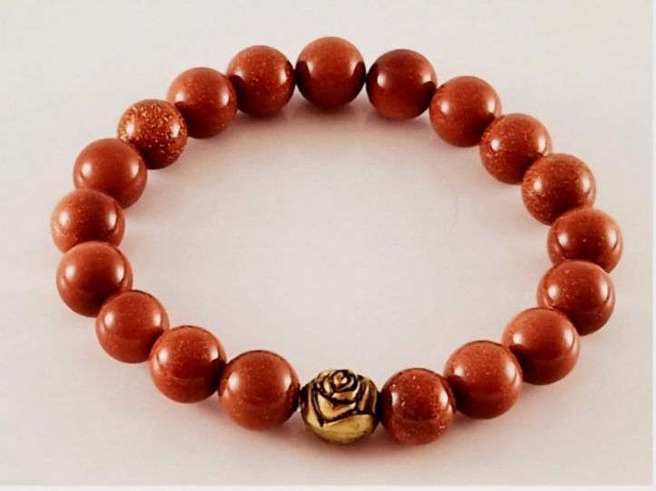 Bracciali & Braccialetti: Goldfluss-Armband Brown Goldstone Heilsteine/Natursteine – Nuovo e nell'imballaggio originale da Thalwil venduto da seasons 1