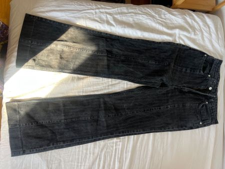 Jeans Weekday gris à rayures taille 38
