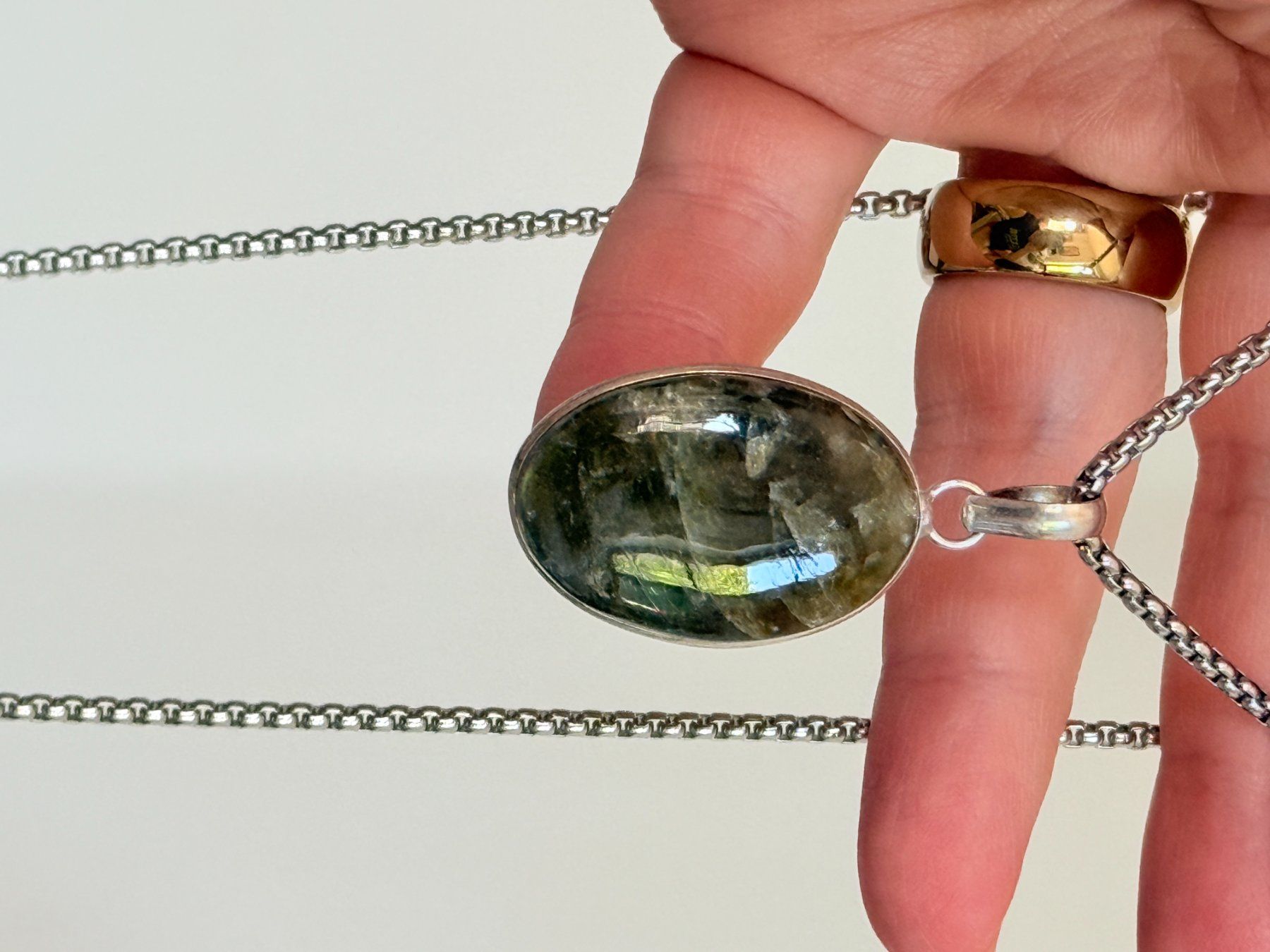 Catenine: Collier avec pendentif en pierre naturelle labradorite – Nuovo e nell'imballaggio originale da Genève venduto da AWWA 9