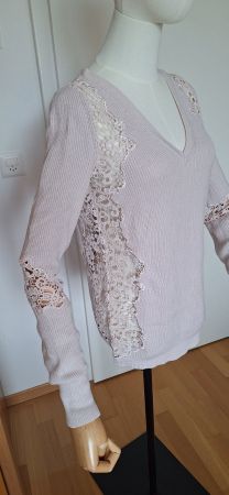 Morgan, pull rose (dentelle)