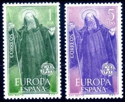 SPANIEN 1965 EUROPAMARKEN BENEDIKT NURSIA ** POSTFRISCH-0309